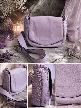 Aimee Kestenberg Leather Lavender Crossbody Shoulder Bag